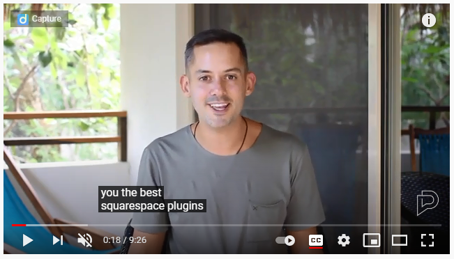 Snapshot of the Youtube video  Plugins for Squarespace   
