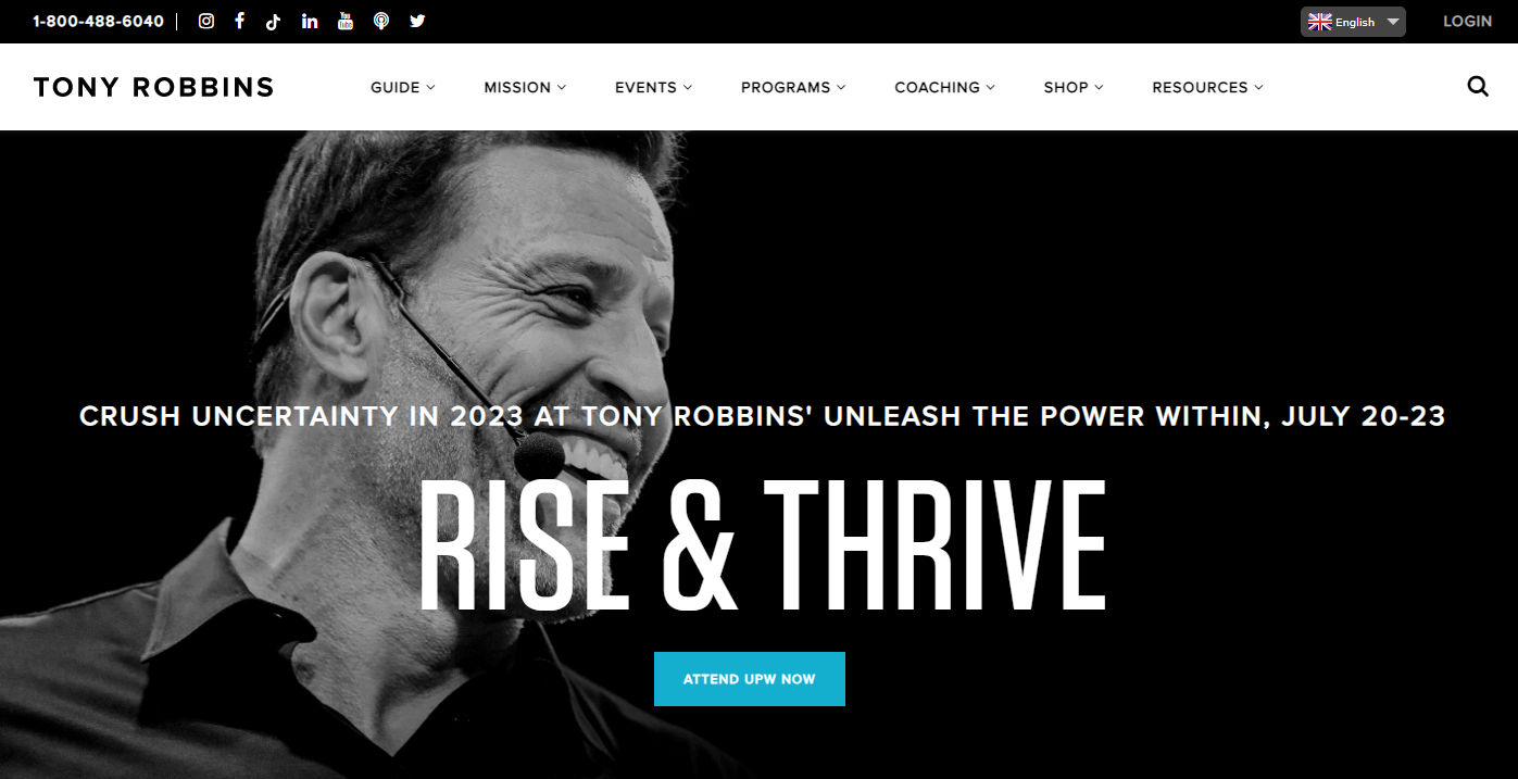  Screenshot from  tonyrobbins.com  