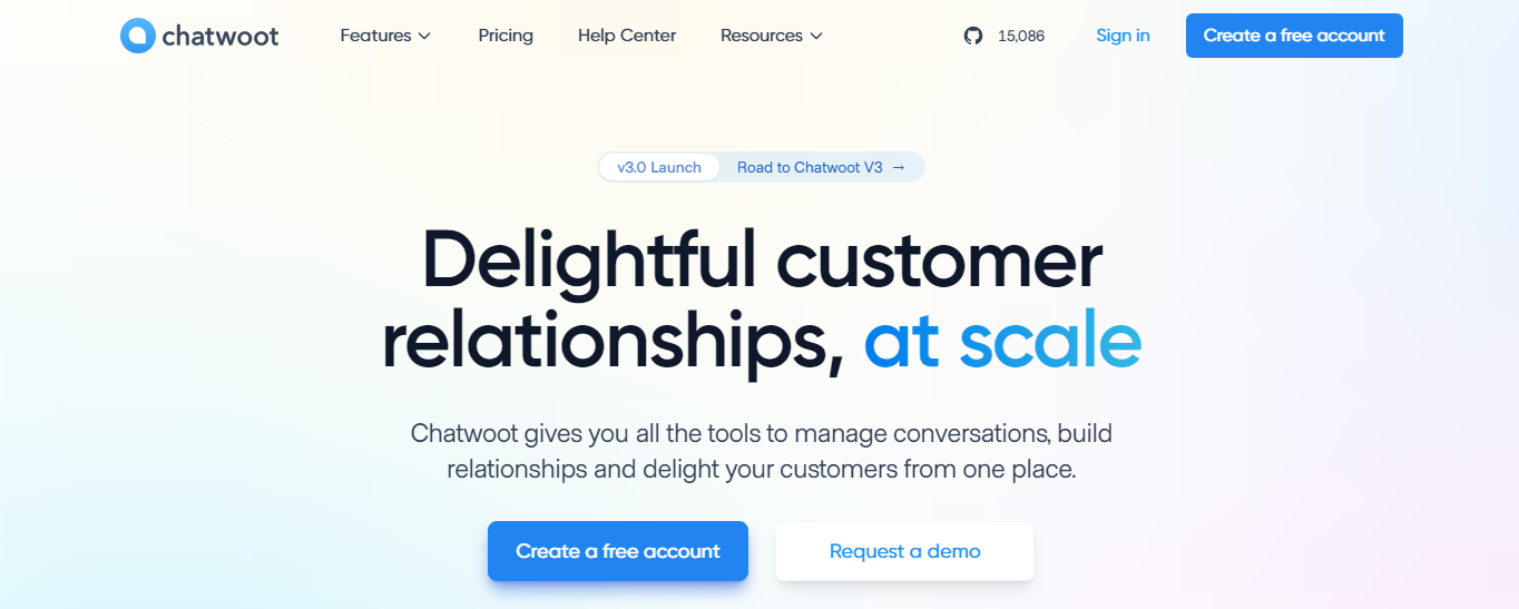  Screenshot from  Chatwoot.com  